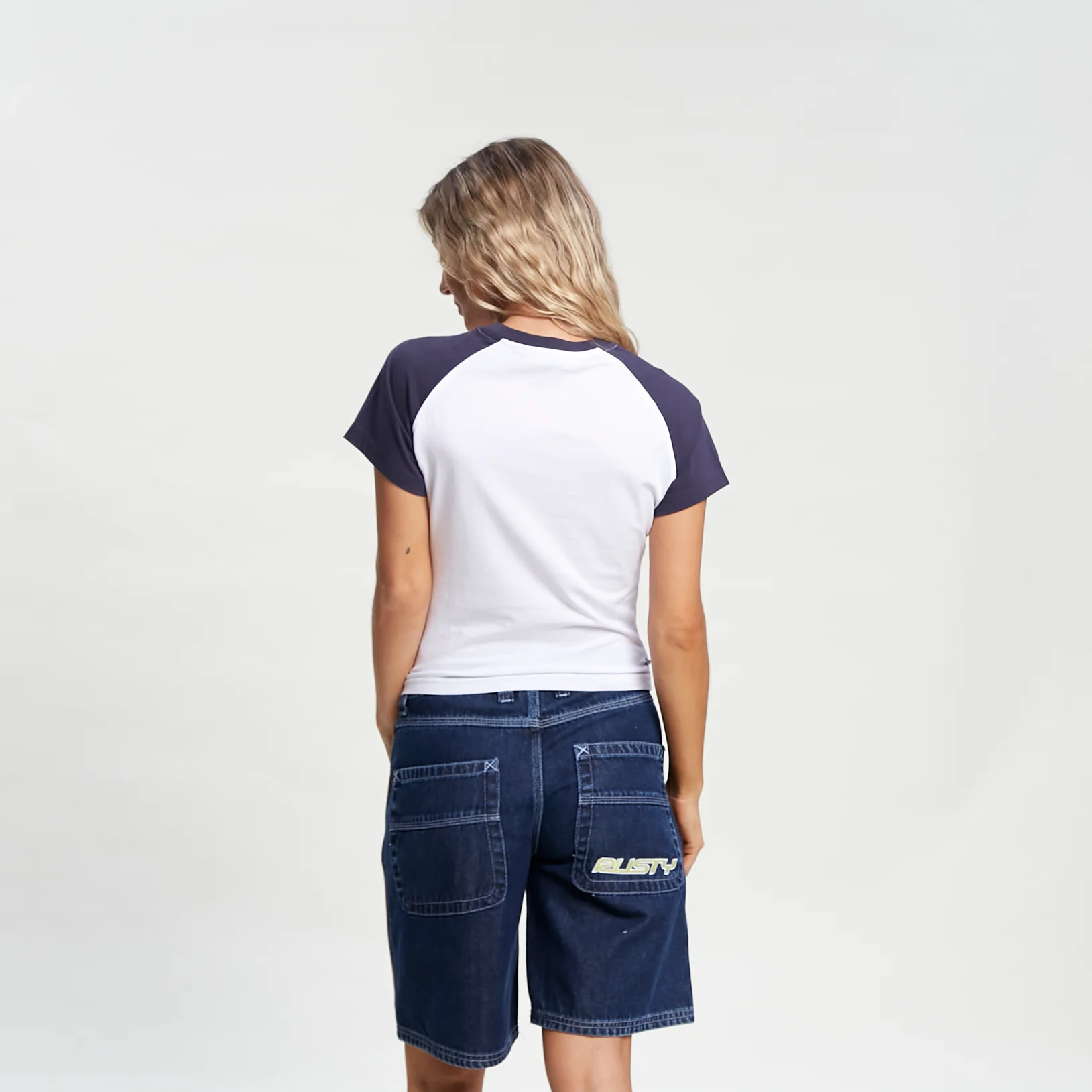 Bermuda Rusty Flip Mommy Low Rise Long Denim Short Ld Deep Blue - Image 3