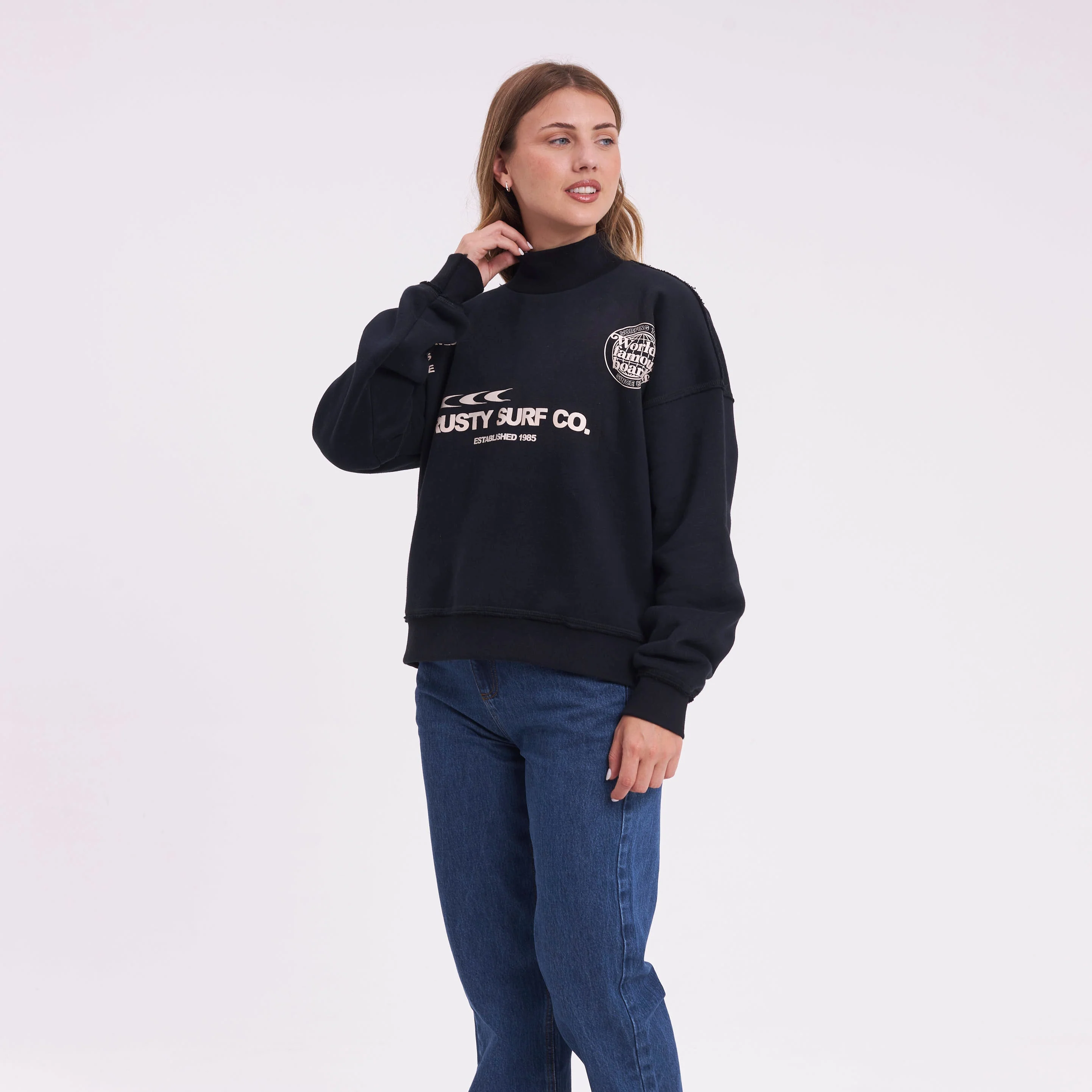 Buzo Rusty Miracle Relaxed Crew Ld Black - Image 2