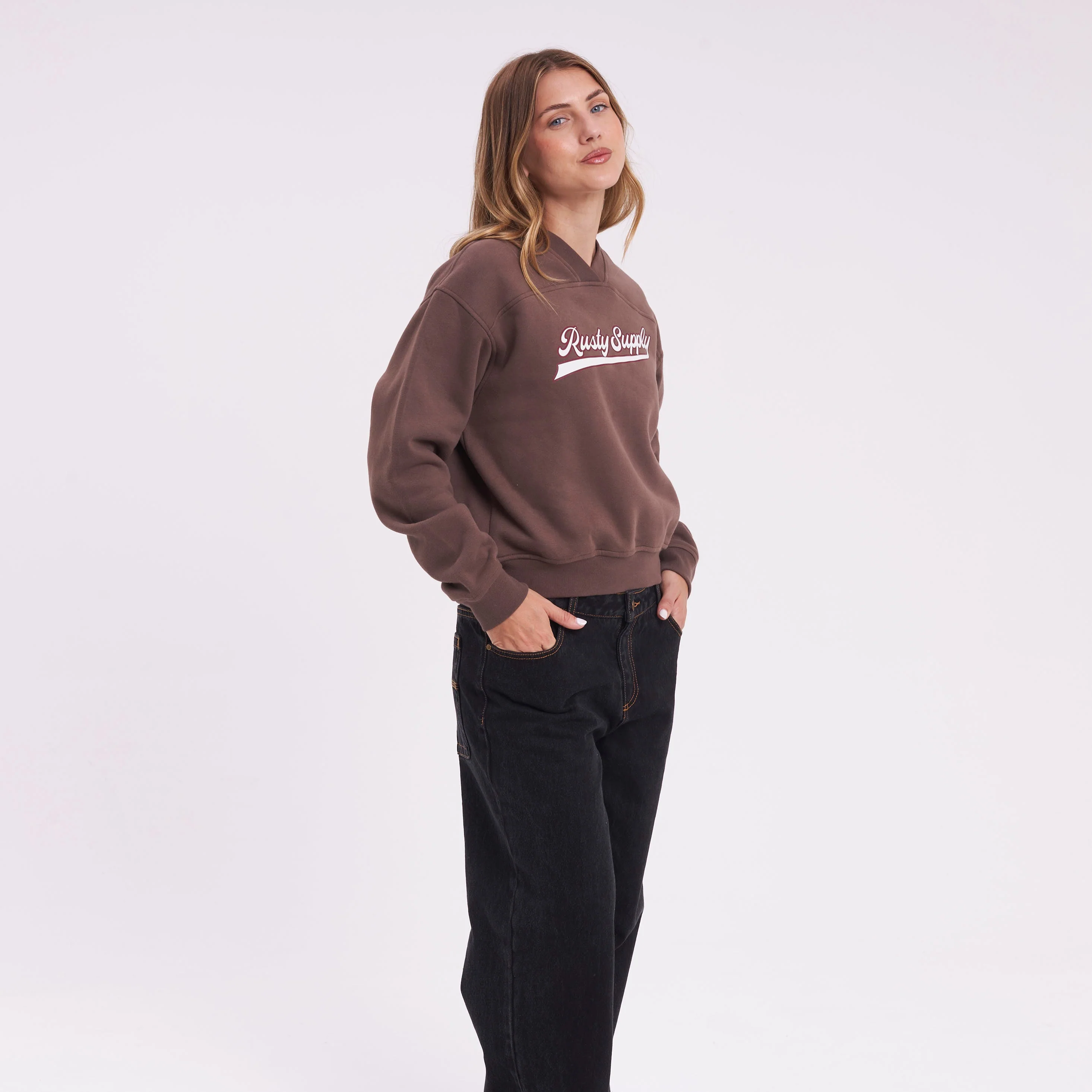 Buzo Rusty Magic Relaxed Crew Ld Chestnuit - Image 3