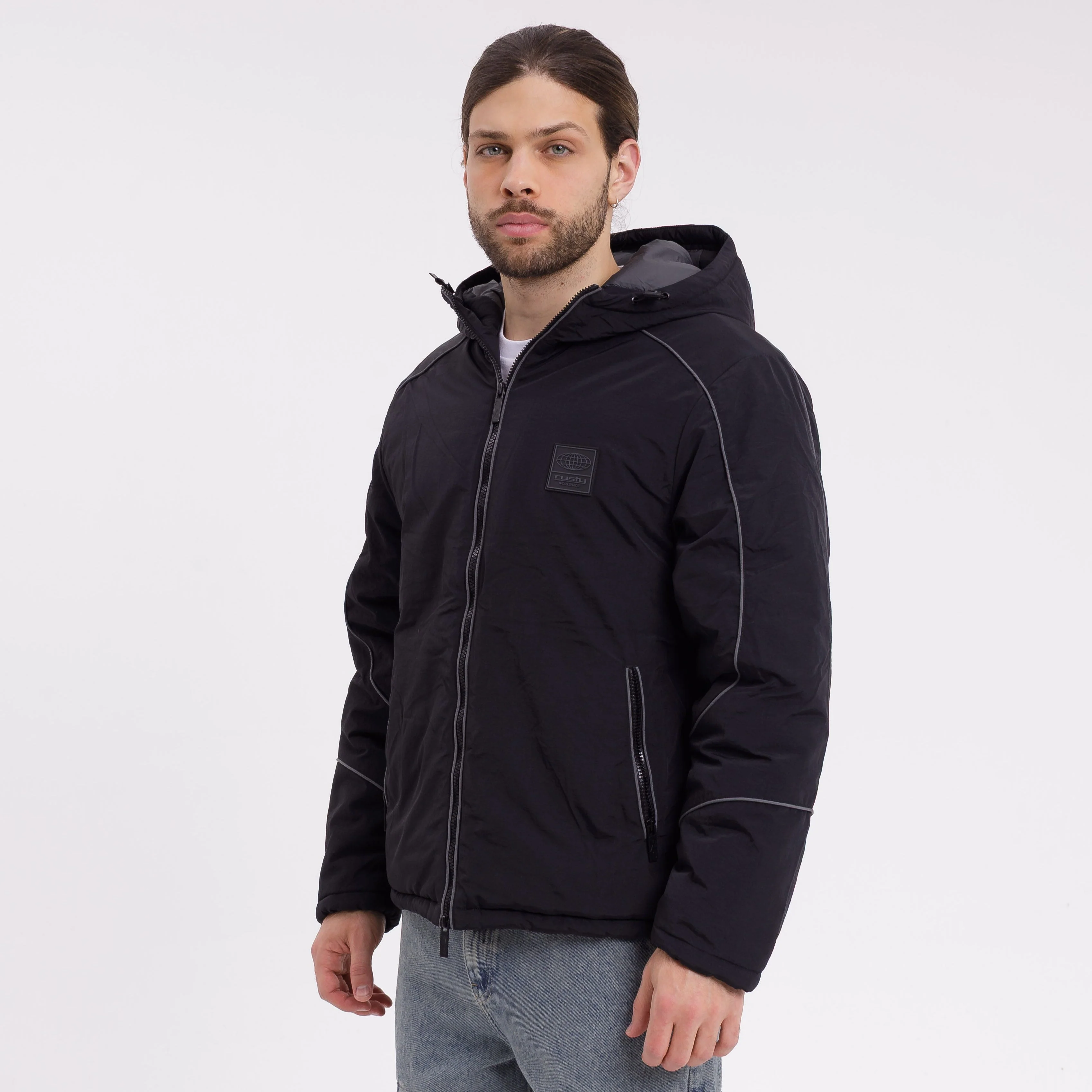 Campera Abrigo Rusty Adak Jacket Black - Image 3