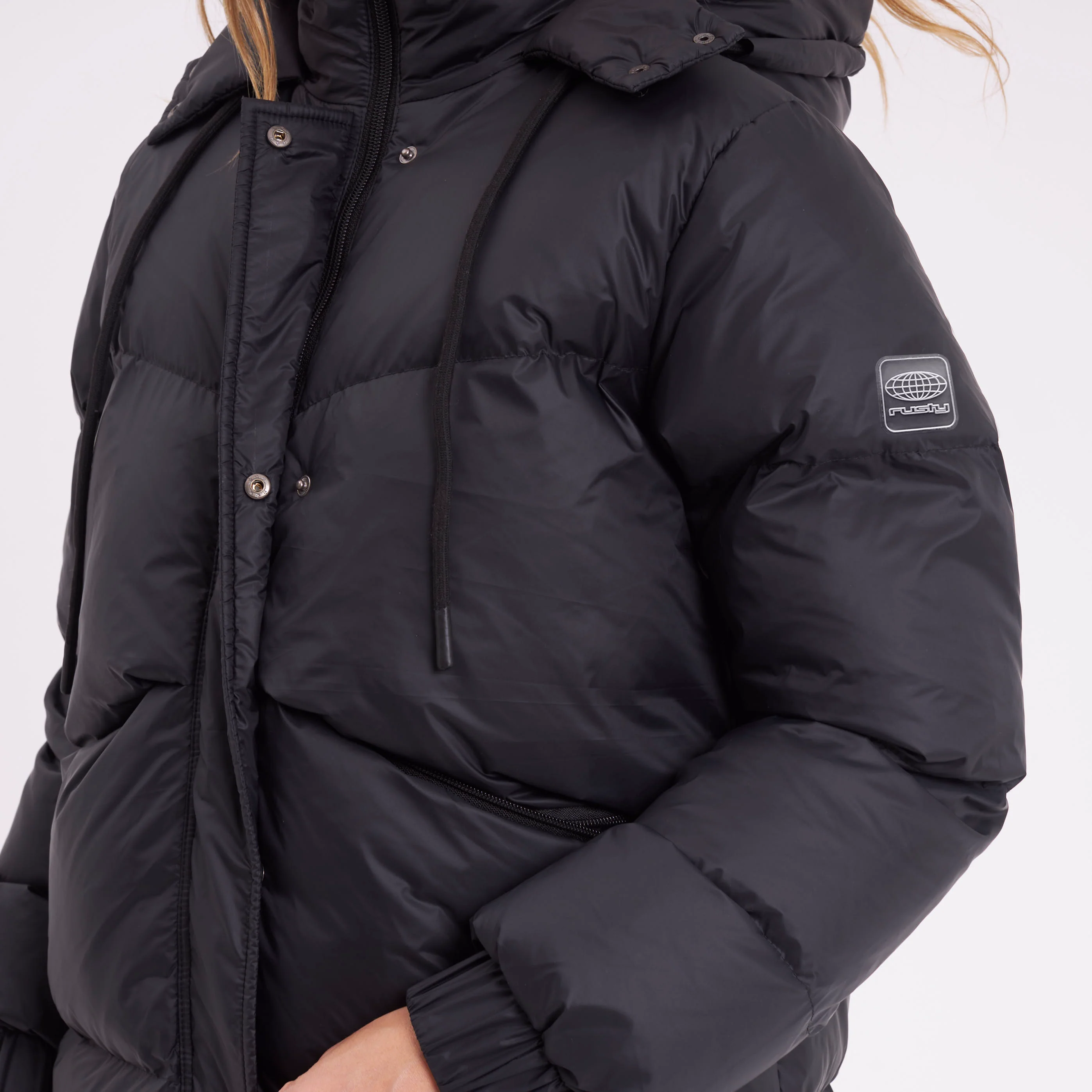 Campera Abrigo Rusty Shallow Puffer Coat Ld Black - Image 6