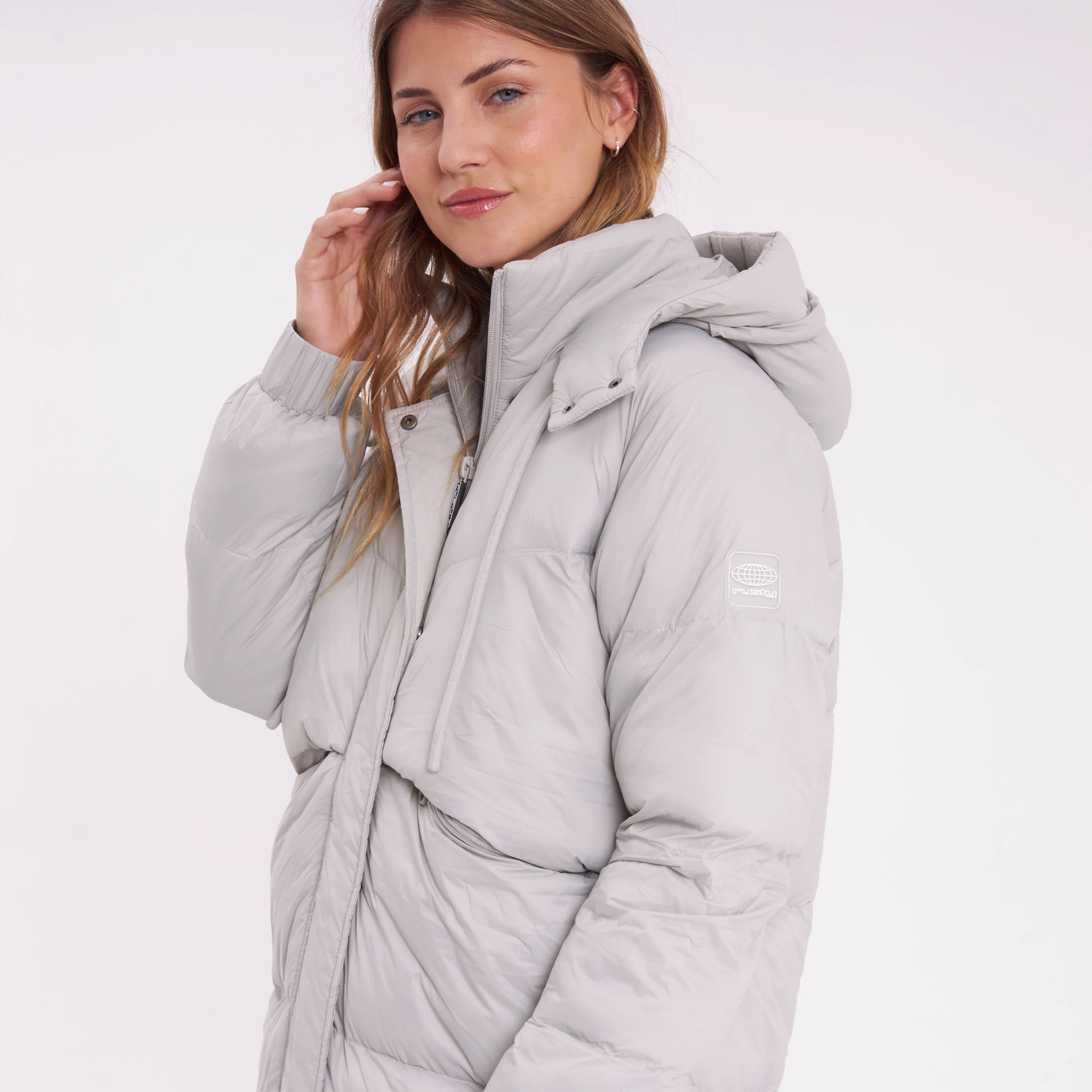 Campera Abrigo Rusty Shallow Long Puffer Coat Ld Mirage Gray - Image 5