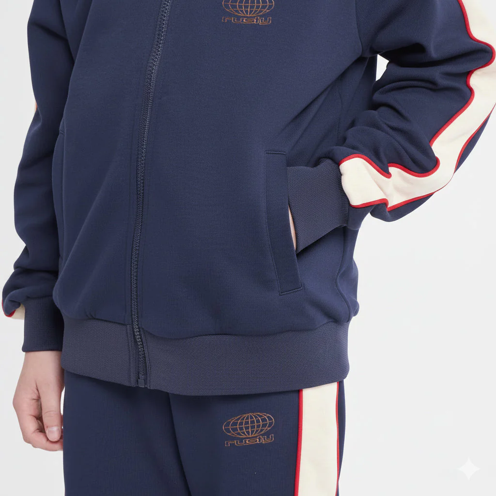 Campera canguro Rusty Lykke Zip Hood Jr Navy - Image 3