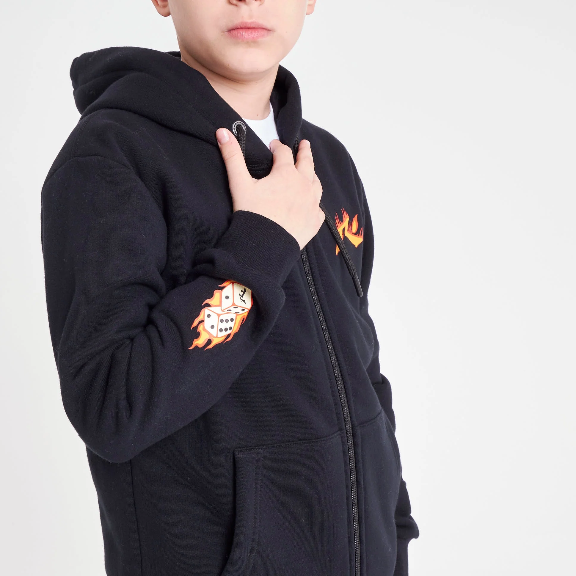 Campera Canguro Rusty On Fire Zh Jr Black - Image 2