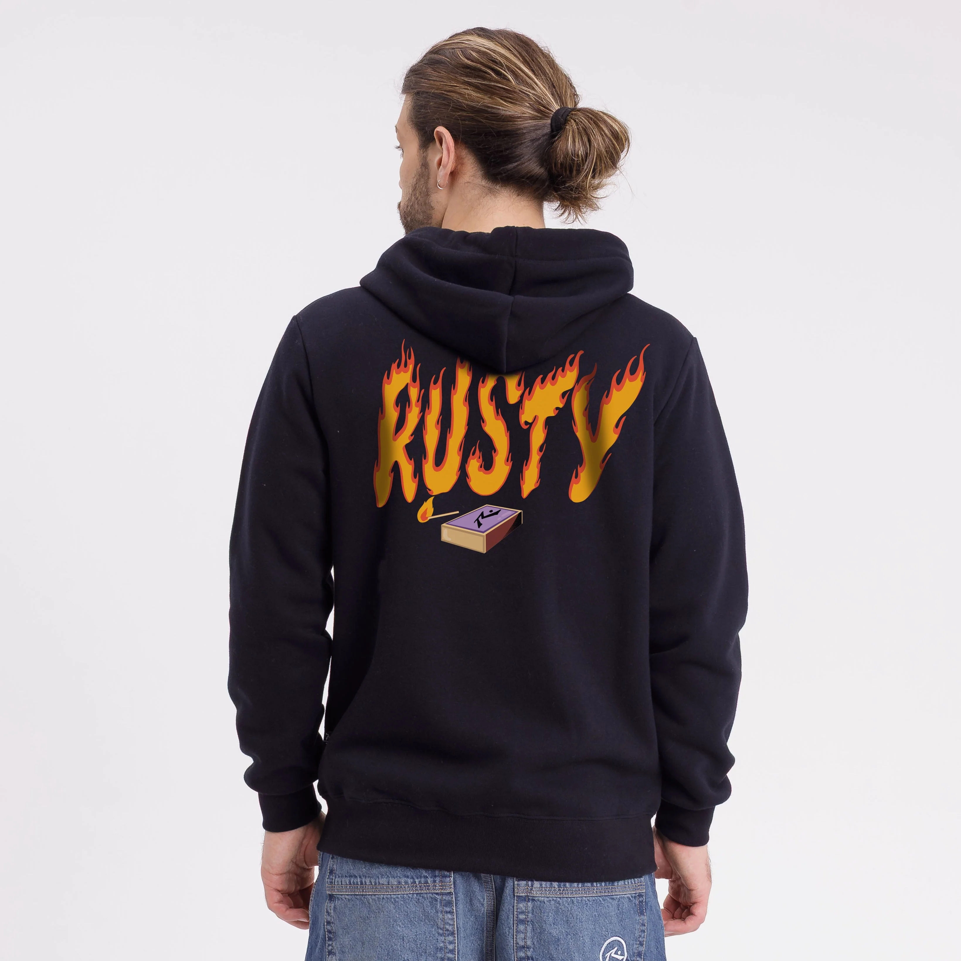 Campera Canguro Rusty On Fire Zh* Black - Image 2