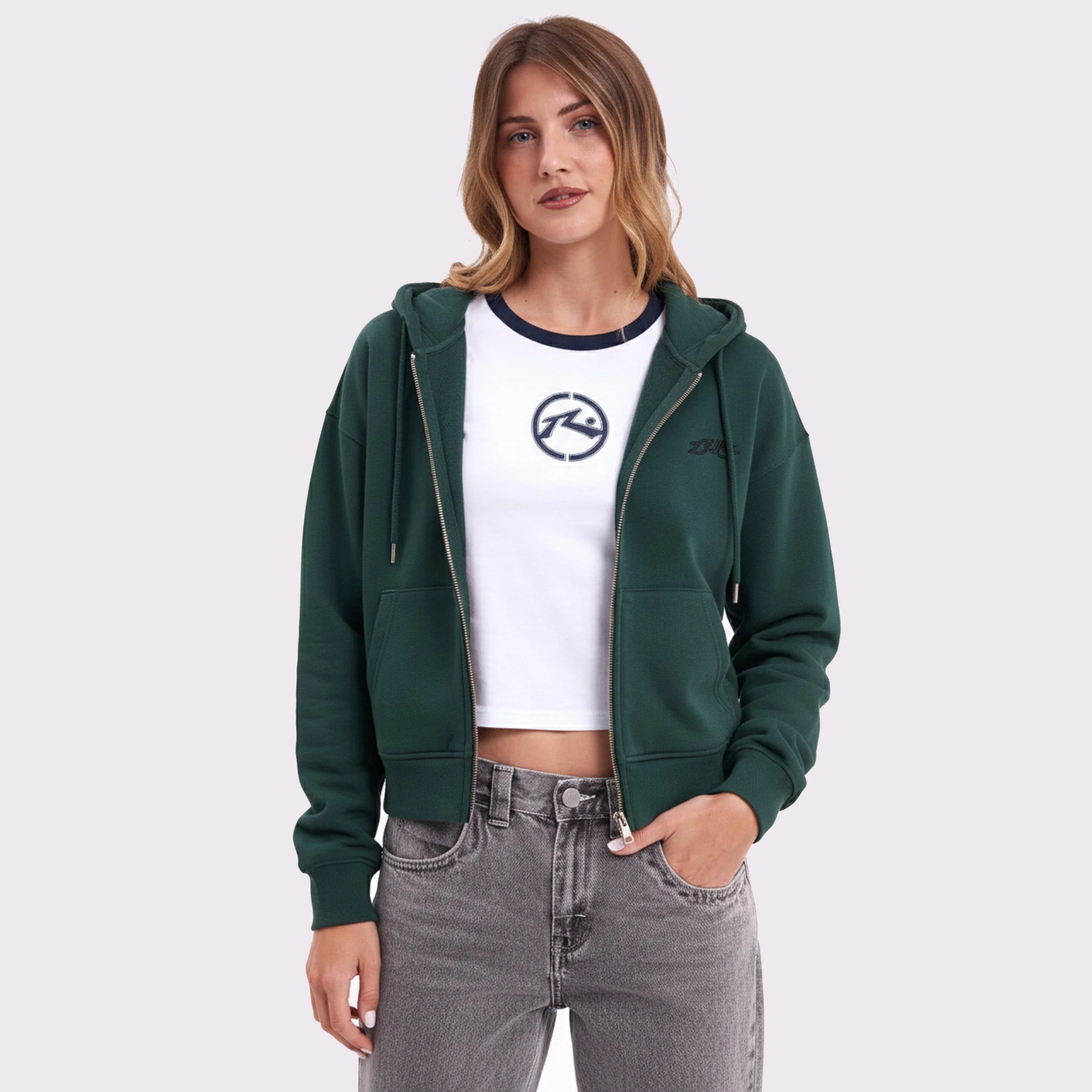Campera Canguro Rusty Frankston Ziphood Ld Green Deep - Image 3