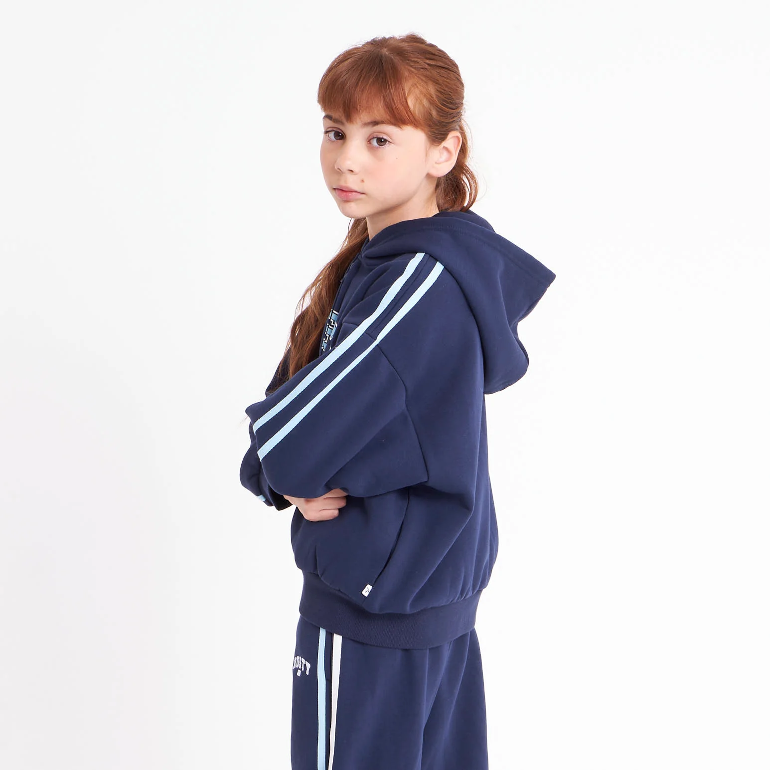 Campera Canguro Rusty Girls Team Varsity Zip Through Hood Navy - Image 5