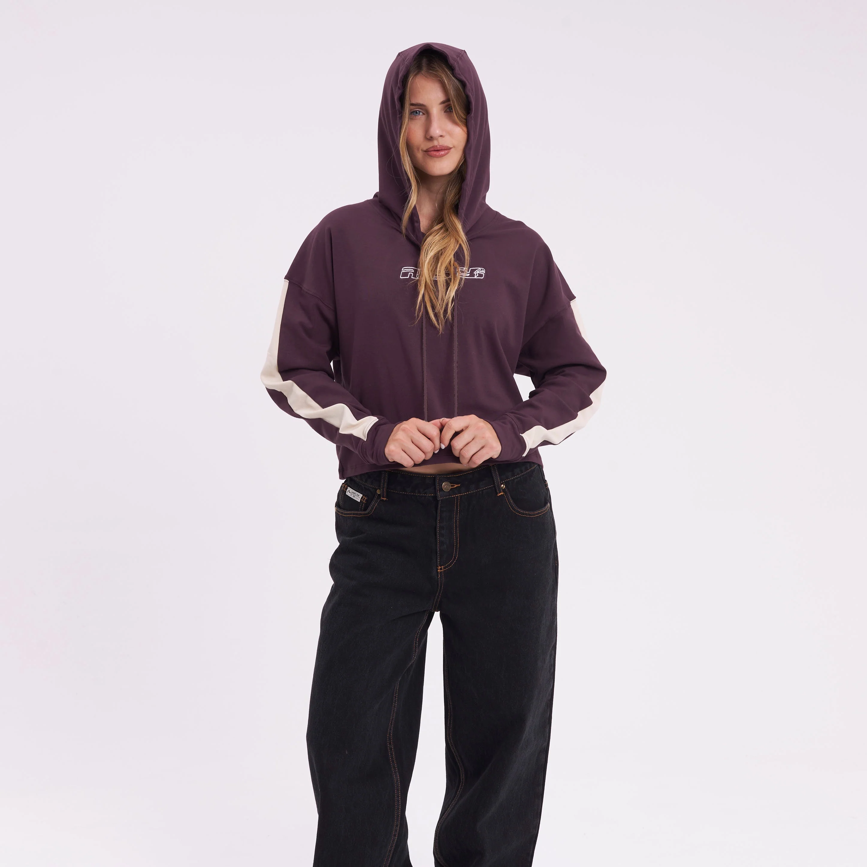 Canguro Rusty Karma Relaxed Crop Hood Ld Purple - Image 4
