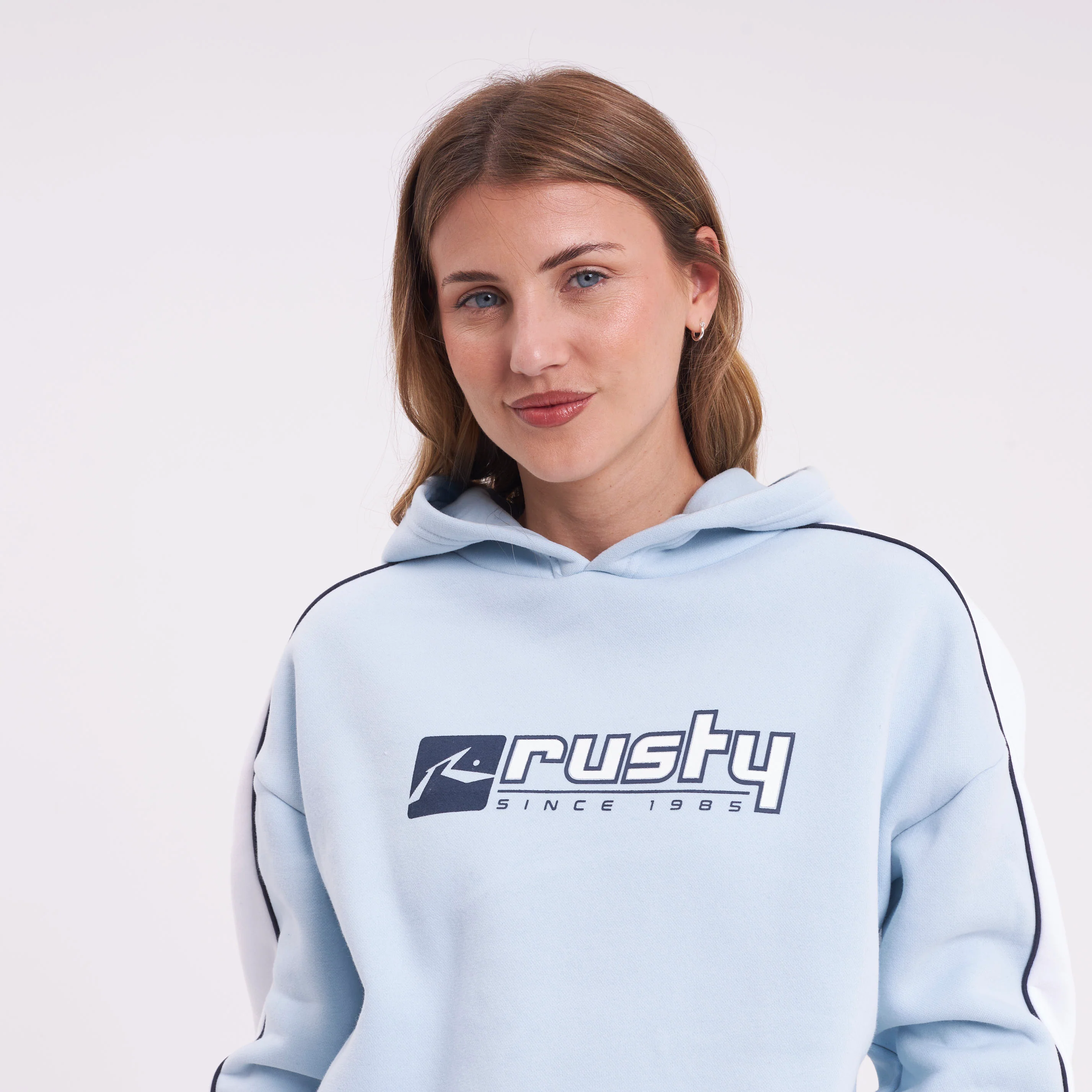 Canguro Rusty Hailstone Oversized Hooded Fleece Retro Blue - Image 3