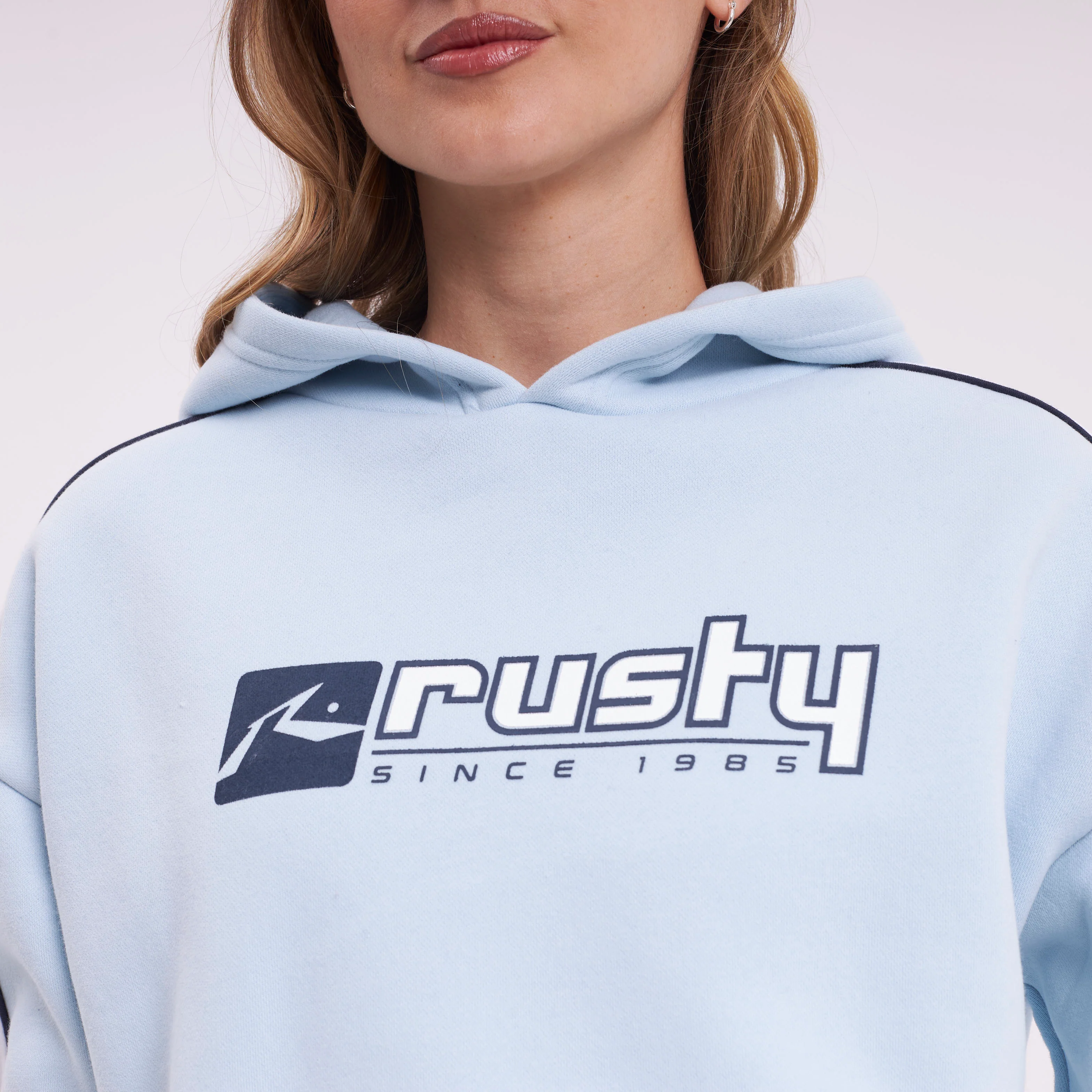 Canguro Rusty Hailstone Oversized Hooded Fleece Retro Blue - Image 4
