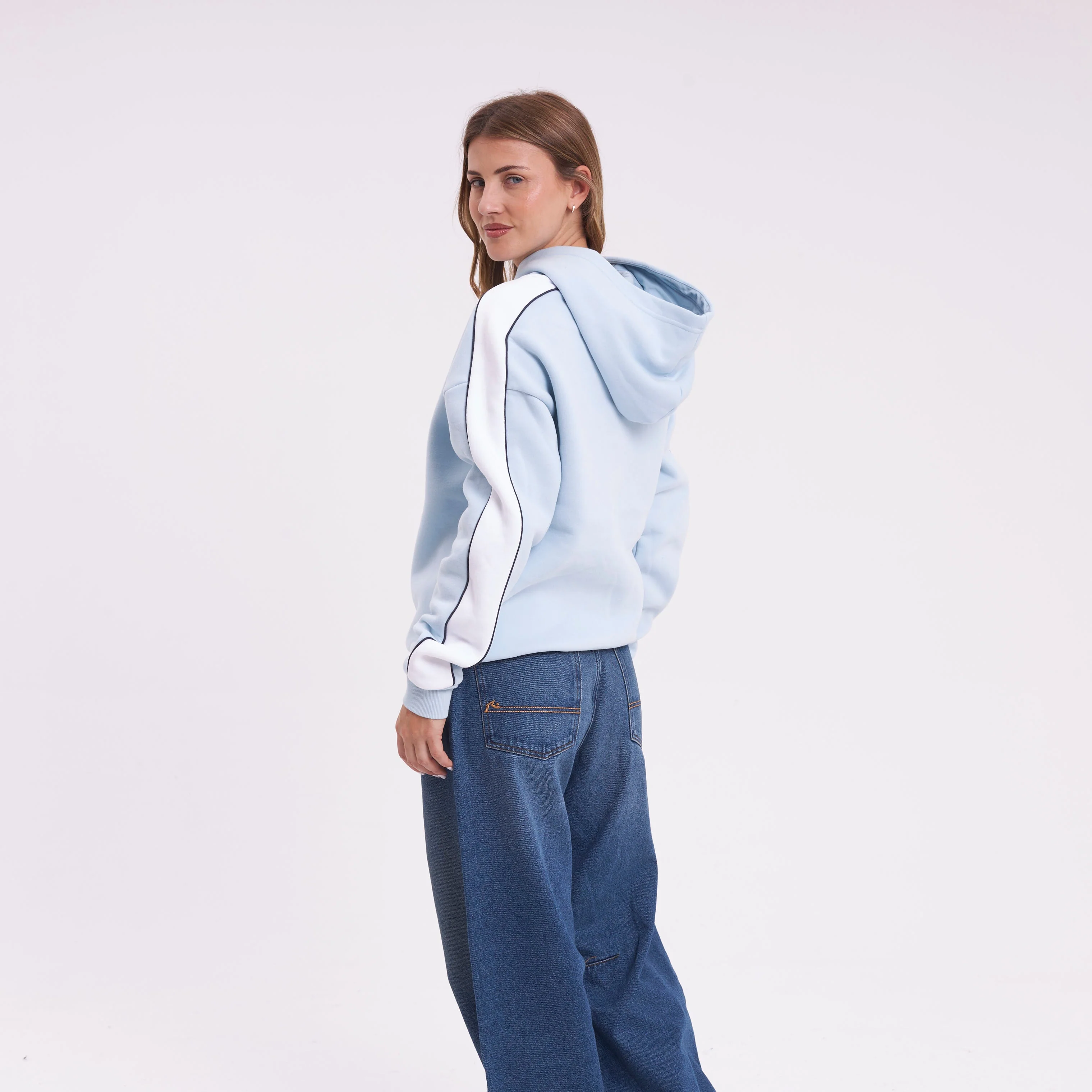Canguro Rusty Hailstone Oversized Hooded Fleece Retro Blue - Image 8