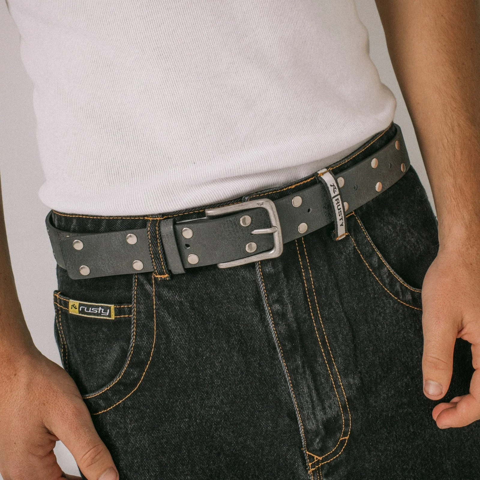 Cinturon Rusty Worn Out Stud Belt* Black - Image 2