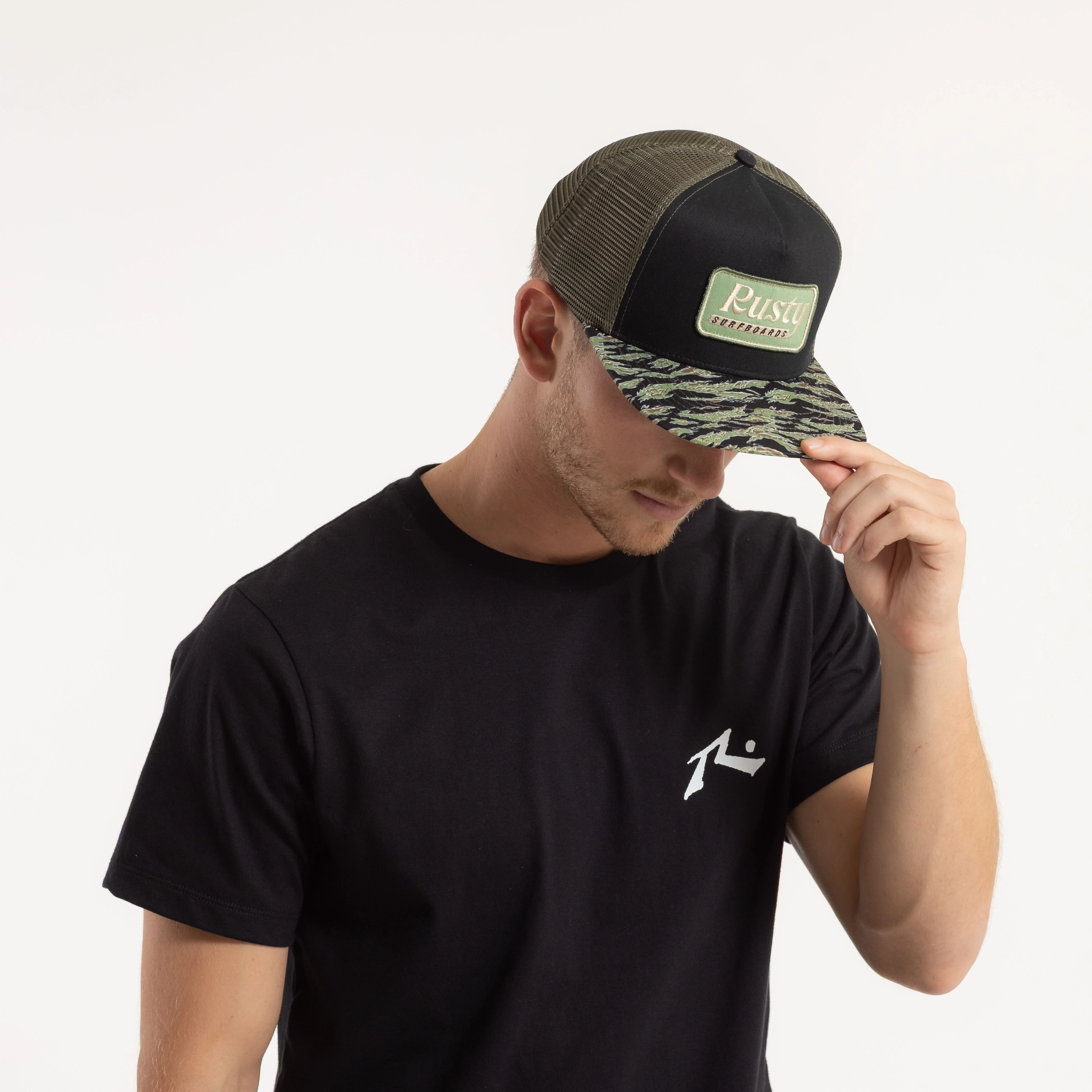 Gorra Rusty Tulsa Trucker Cap Black Camo - Image 2