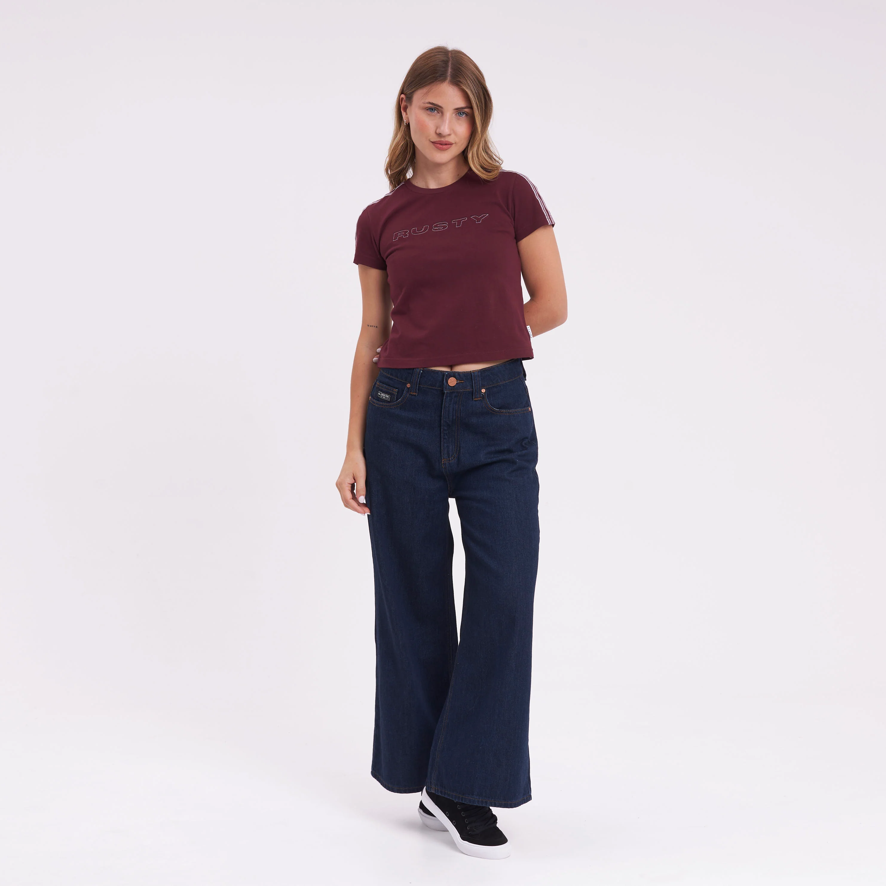 Jean Rusty Wendy Hi Rise Wide Leg Jean Ld Deep Blue