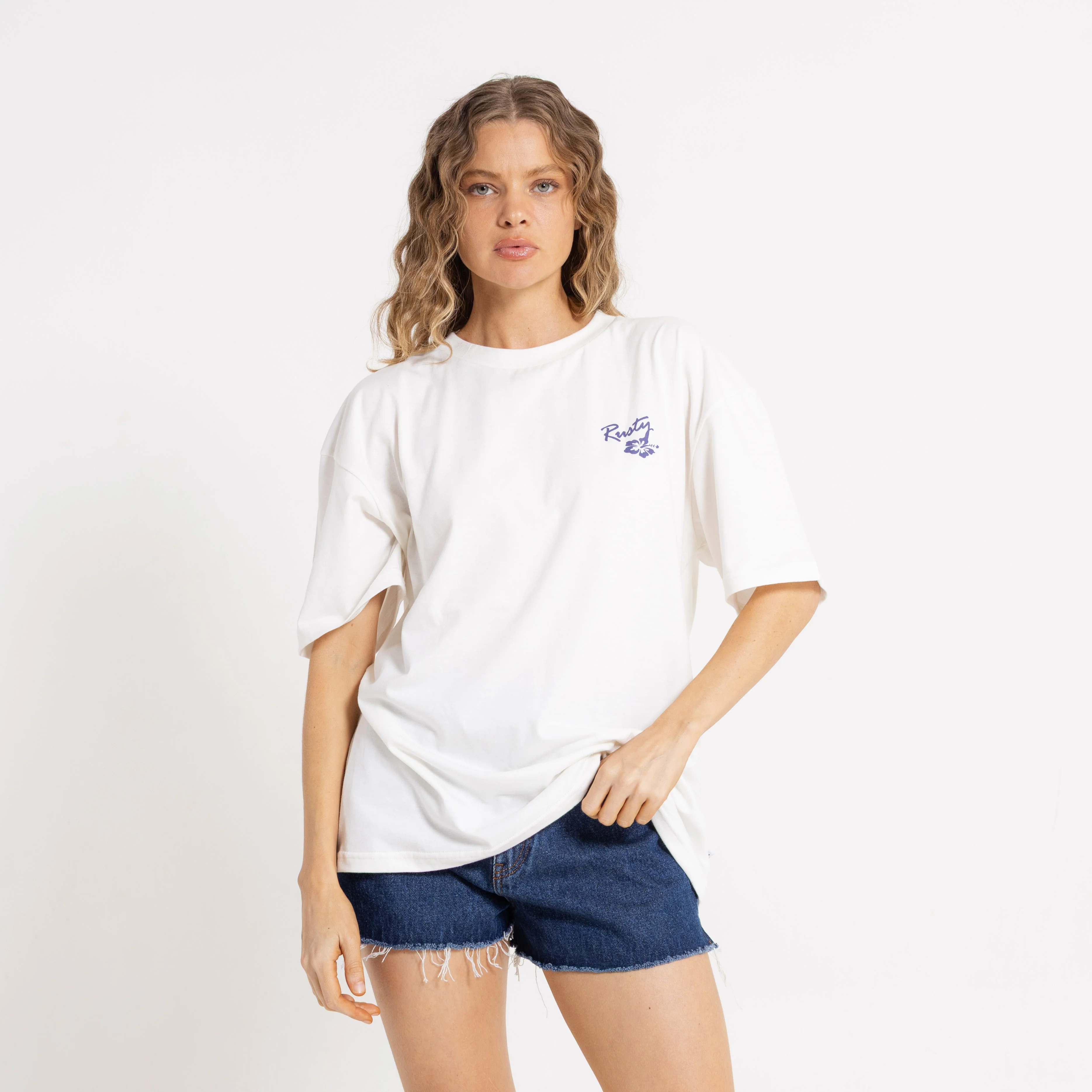 Remera Mc Rusty Jill Standard 2 Dye Relaxed Fit Tee Ld White - Image 3