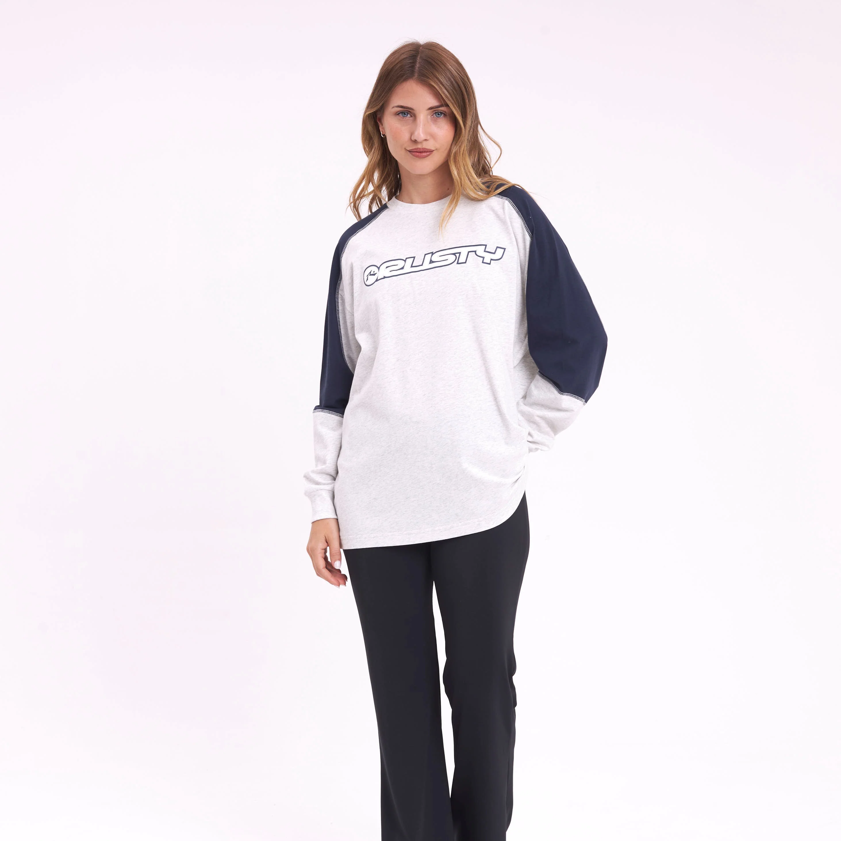 Remera Ml Rusty Timmy Target Contrast L/S Tee Ecru Marle - Image 4