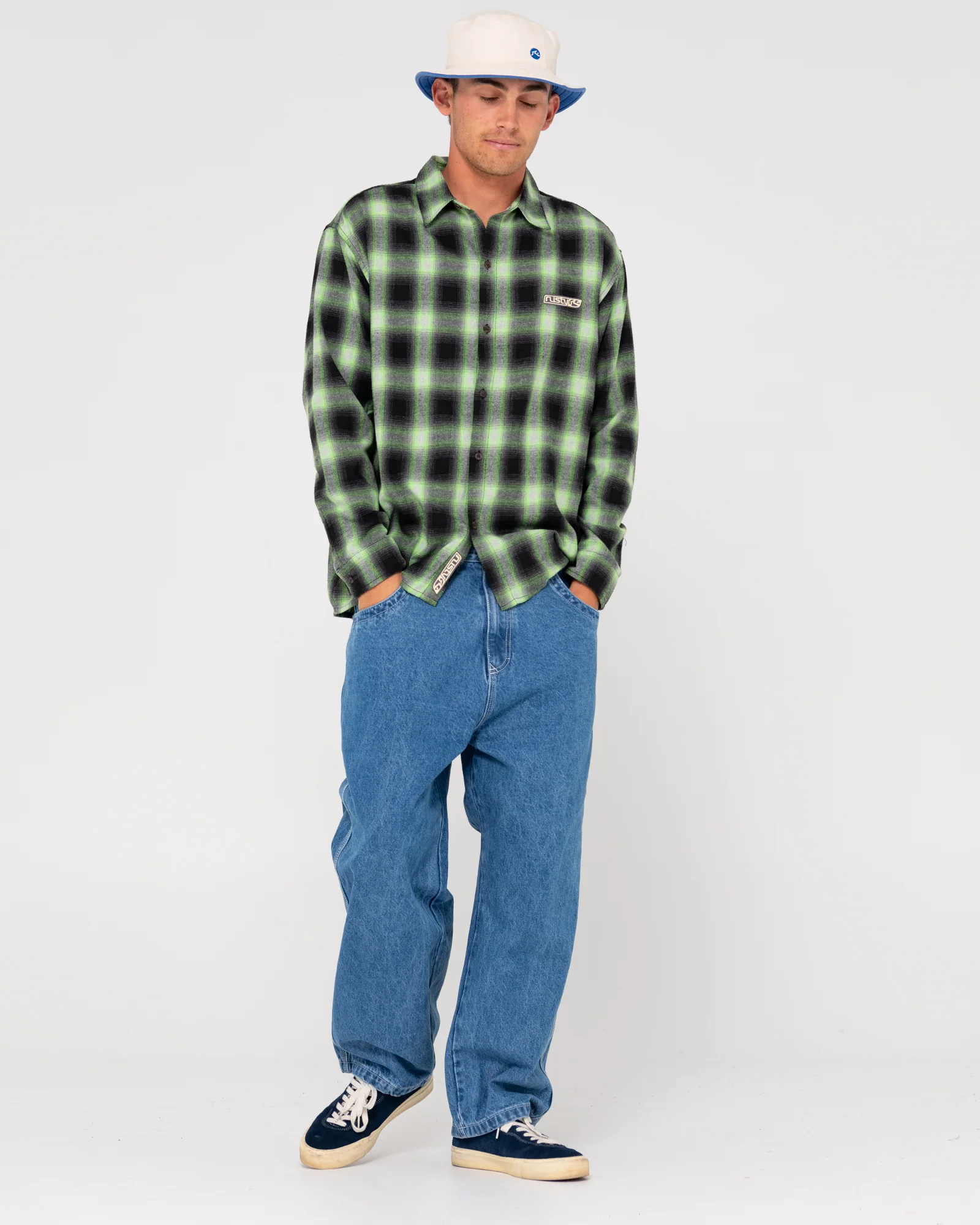 Camisa ML Rusty Neon Dreams Long Sleeve Shirt Lime Green - Image 3