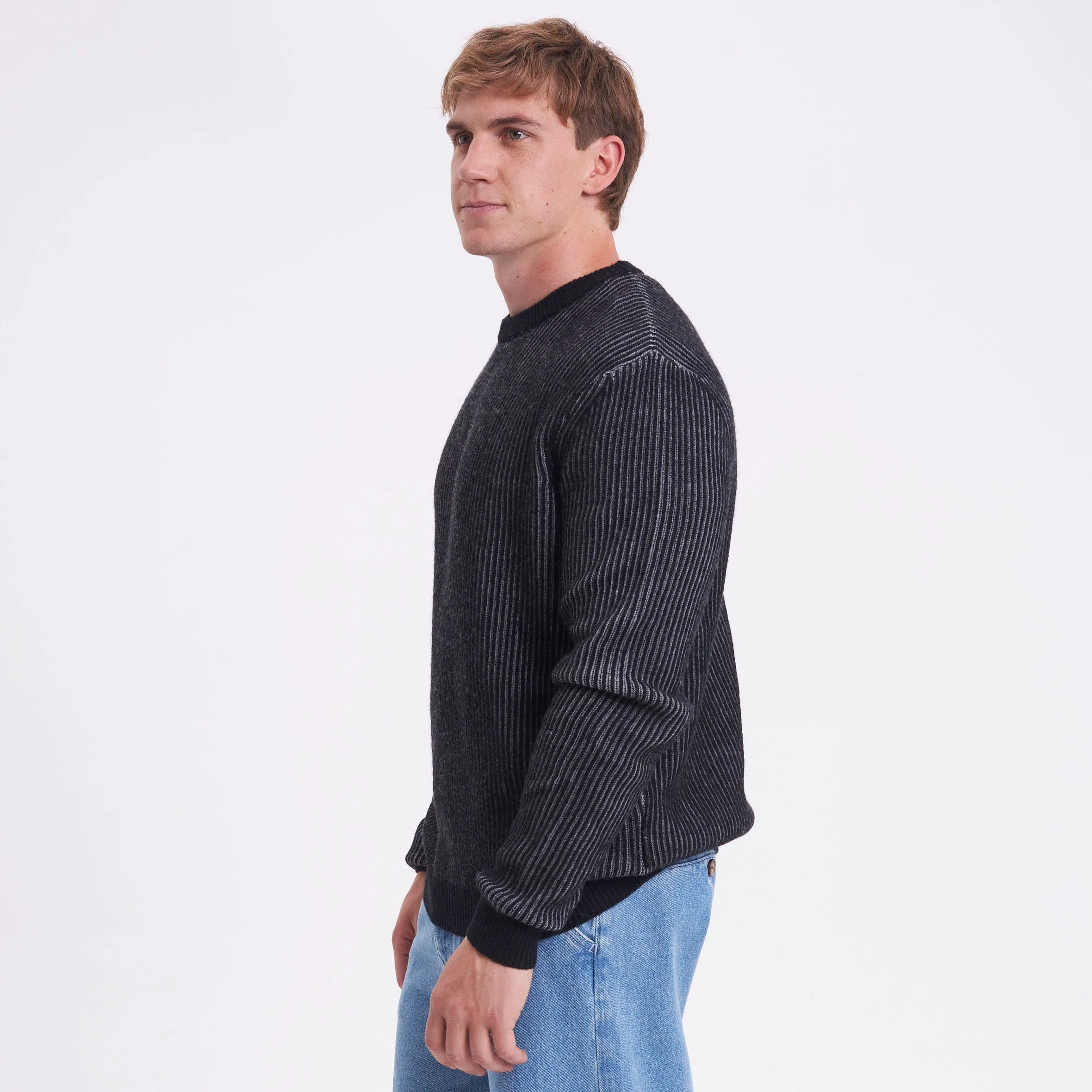 Sweater Rusty Cubes Cord Knit Sweater Black - Image 3